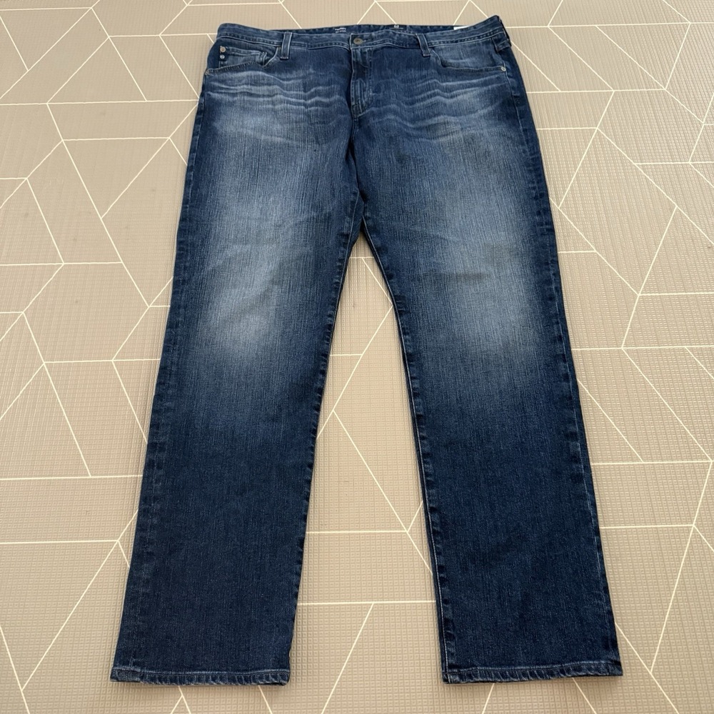 Adriano Goldschmied Everett Slim Straight Jeans Men's 42x32 Medium Wash Whiskers